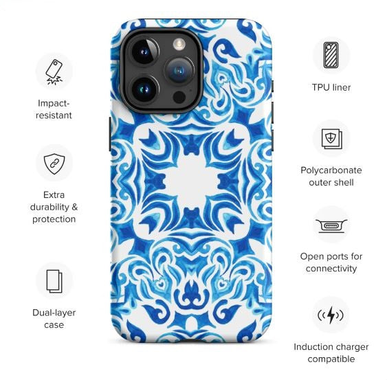 Tough Case for iPhone® Majolica Pattern IV