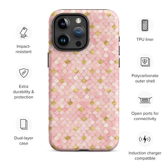 Tough Case for iPhone® Mermaid Skin Pink