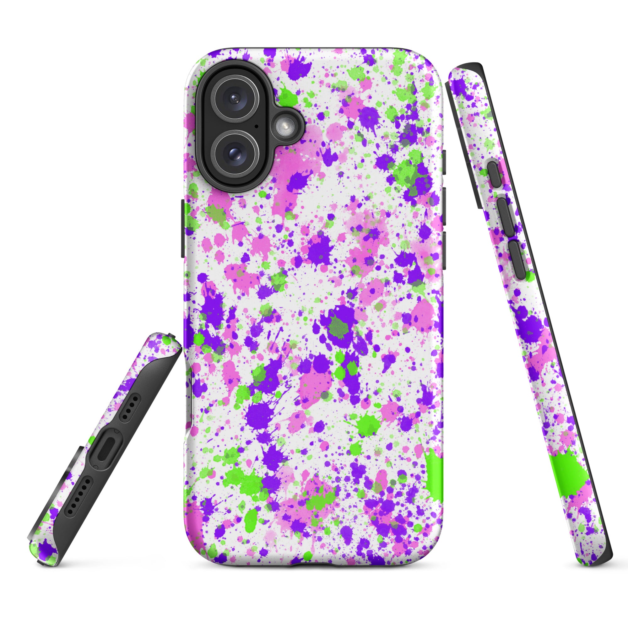 Tough Case for iPhone® Paint Splatter Purple
