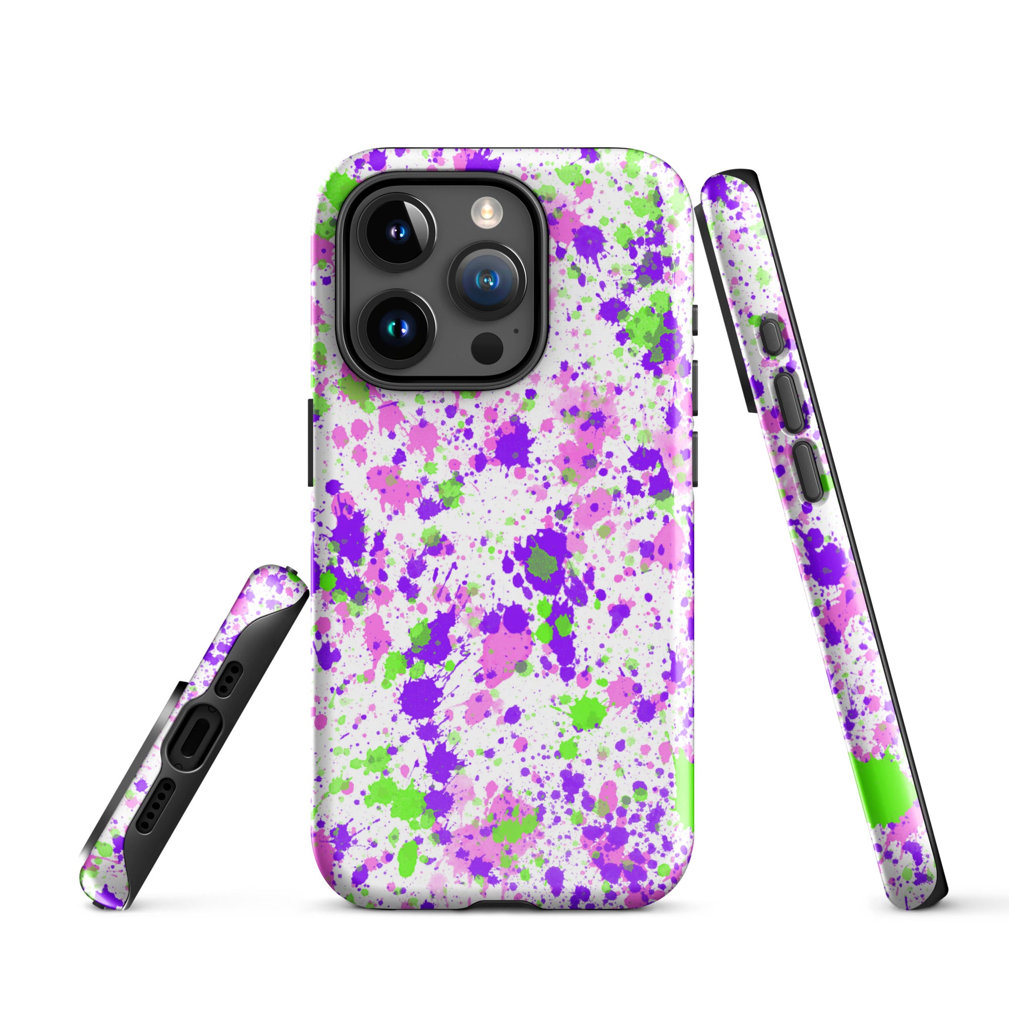 Tough Case for iPhone® Paint Splatter Purple