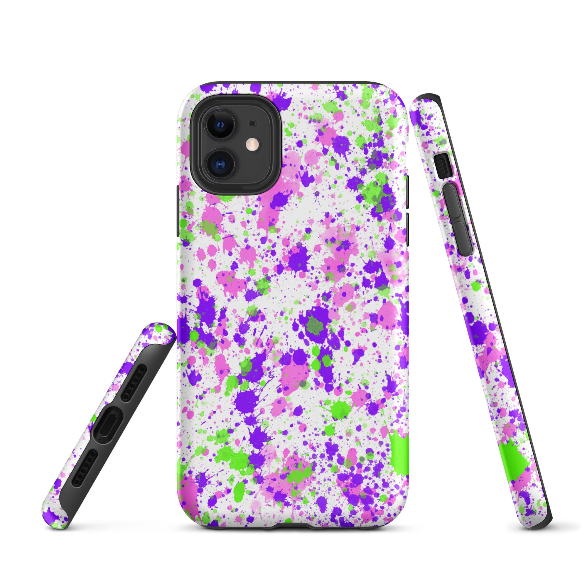 Tough Case for iPhone® Paint Splatter Purple