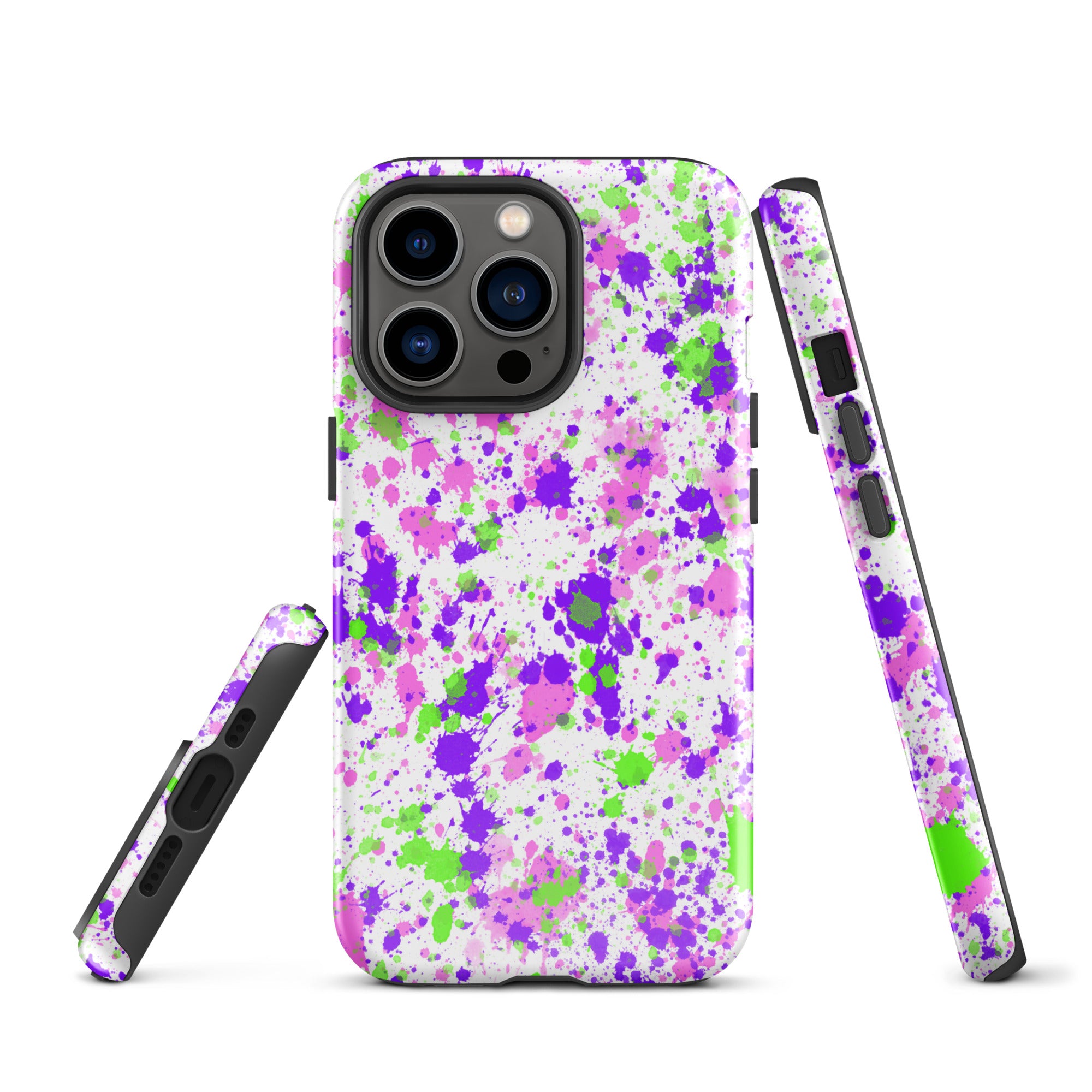 Tough Case for iPhone® Paint Splatter Purple