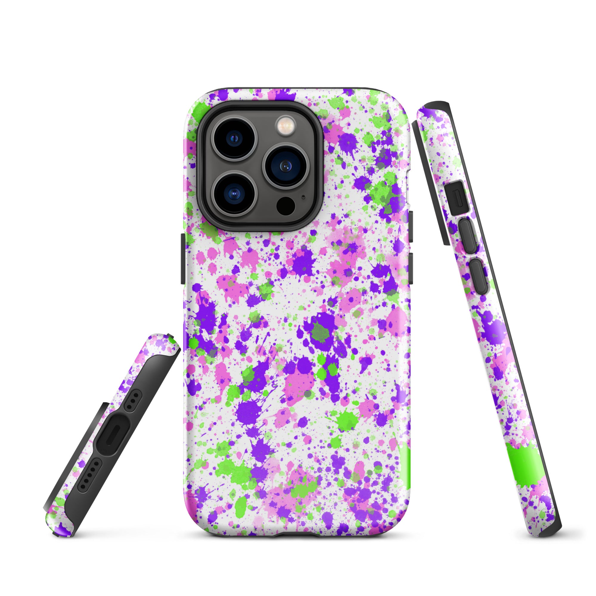 Tough Case for iPhone® Paint Splatter Purple