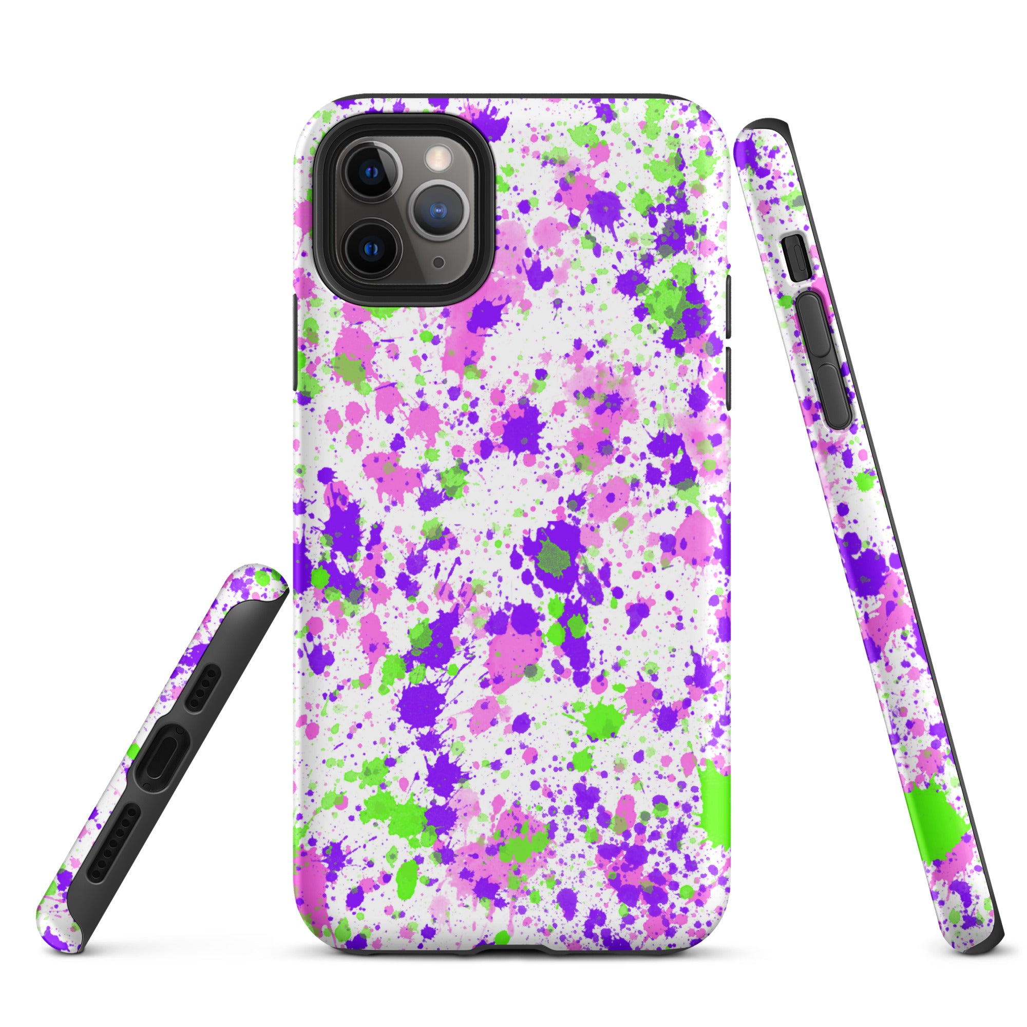 Tough Case for iPhone® Paint Splatter Purple