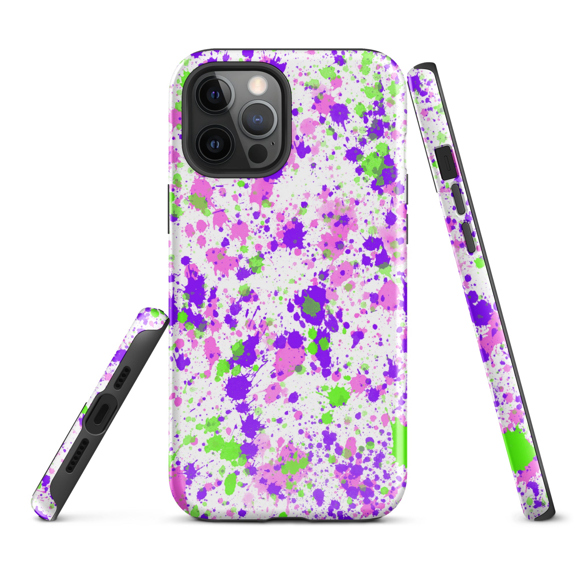 Tough Case for iPhone® Paint Splatter Purple