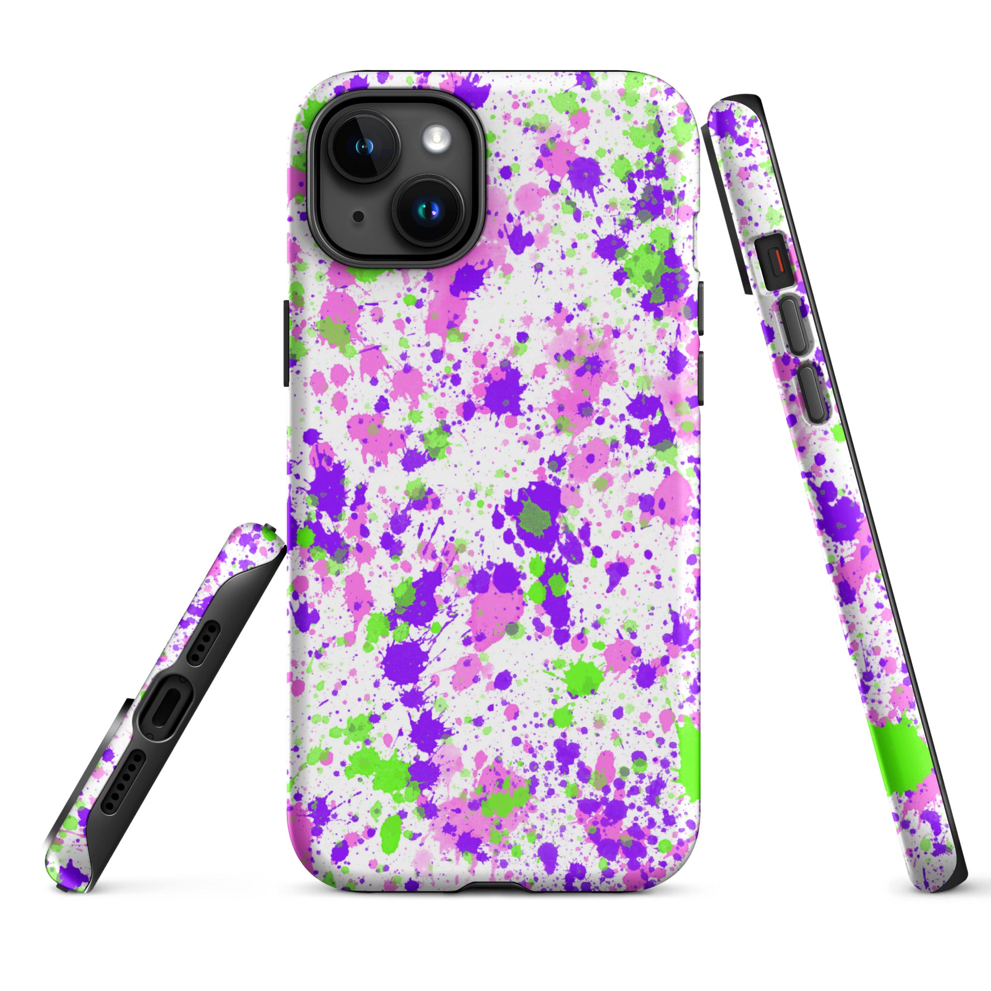 Tough Case for iPhone® Paint Splatter Purple