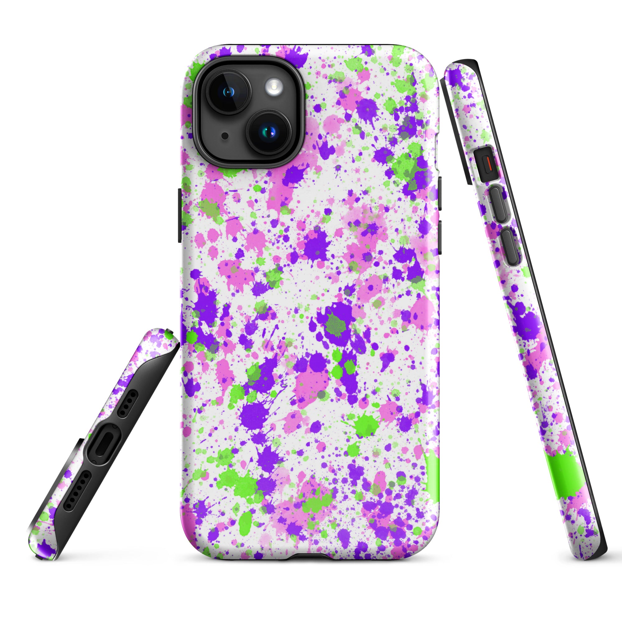 Tough Case for iPhone® Paint Splatter Purple
