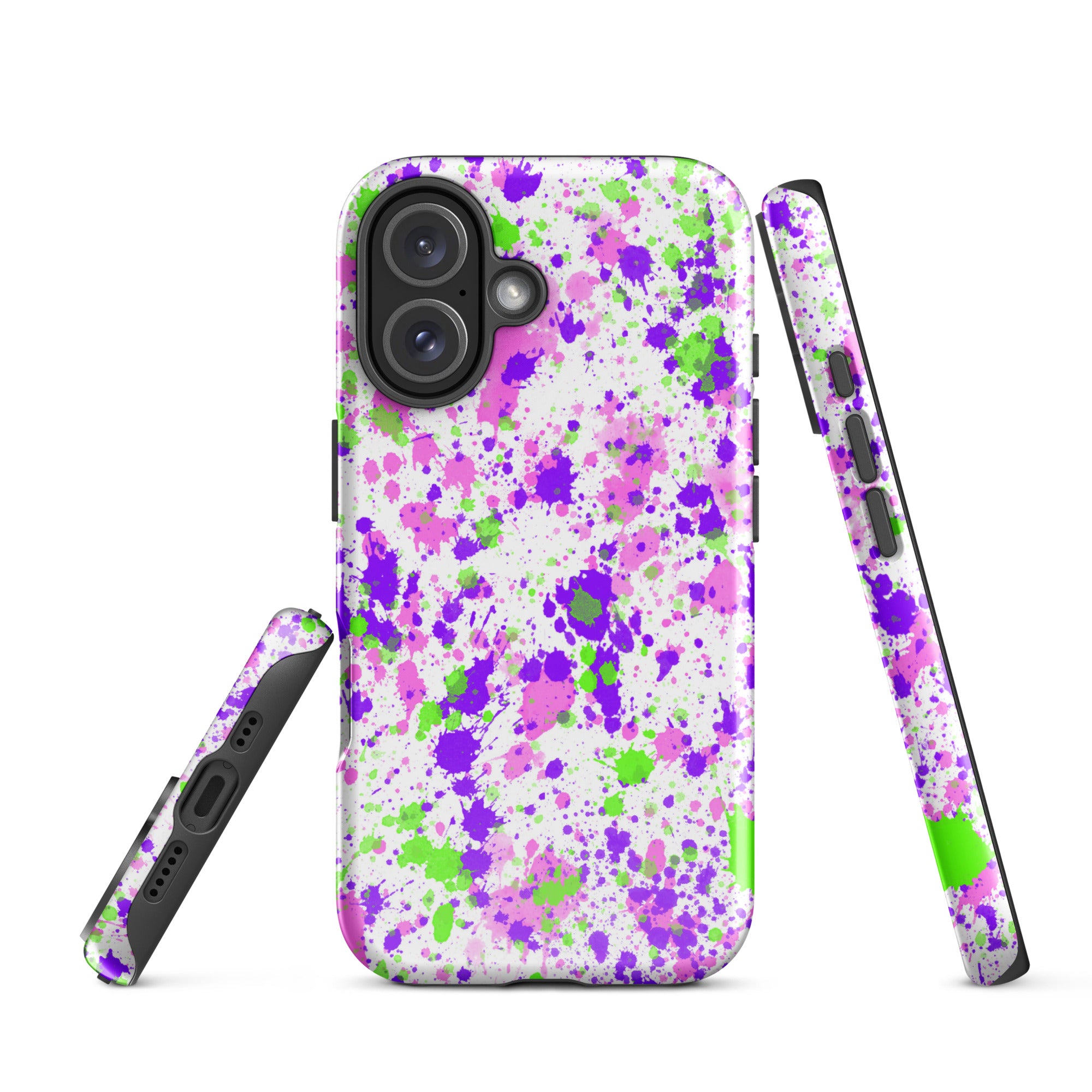 Tough Case for iPhone® Paint Splatter Purple