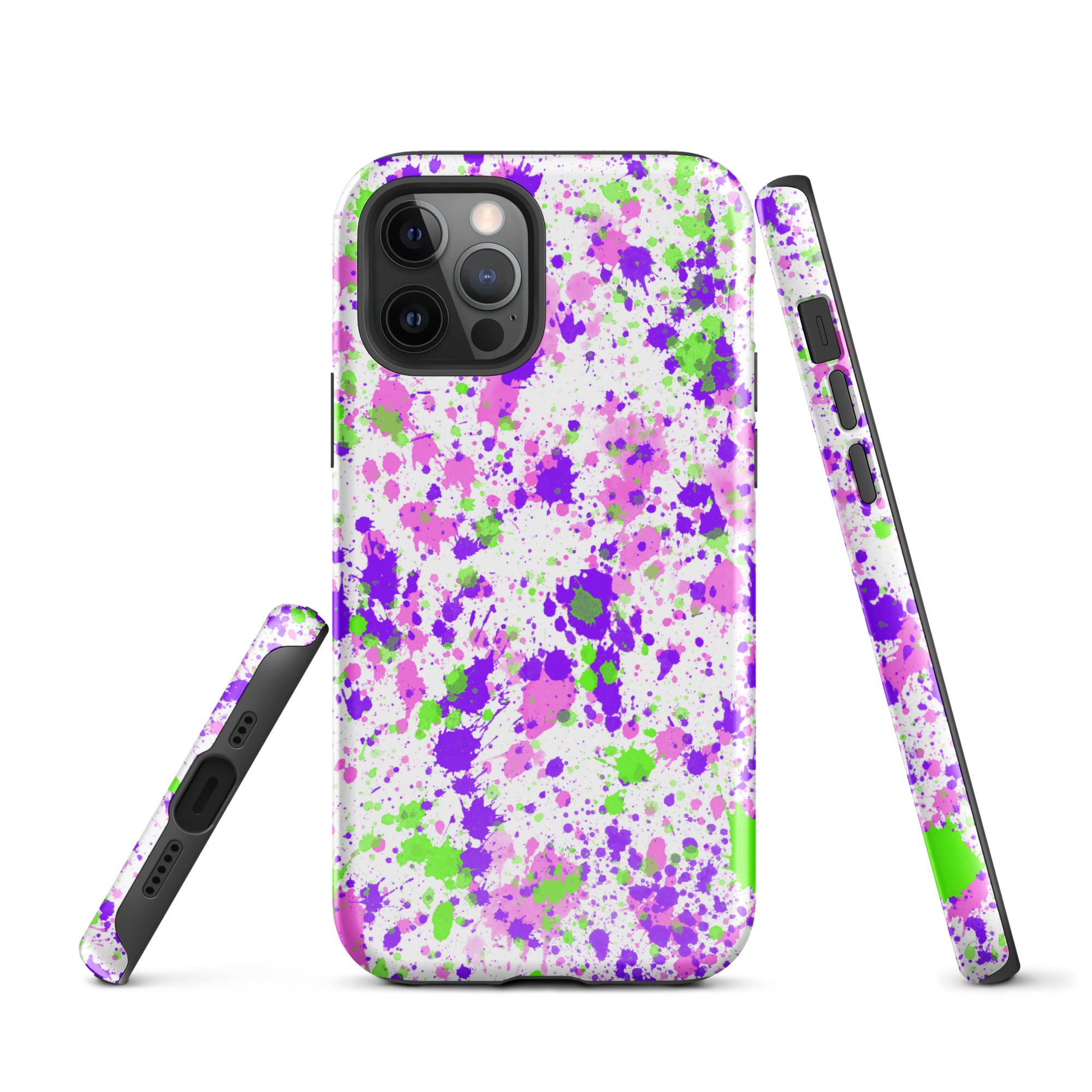 Tough Case for iPhone® Paint Splatter Purple