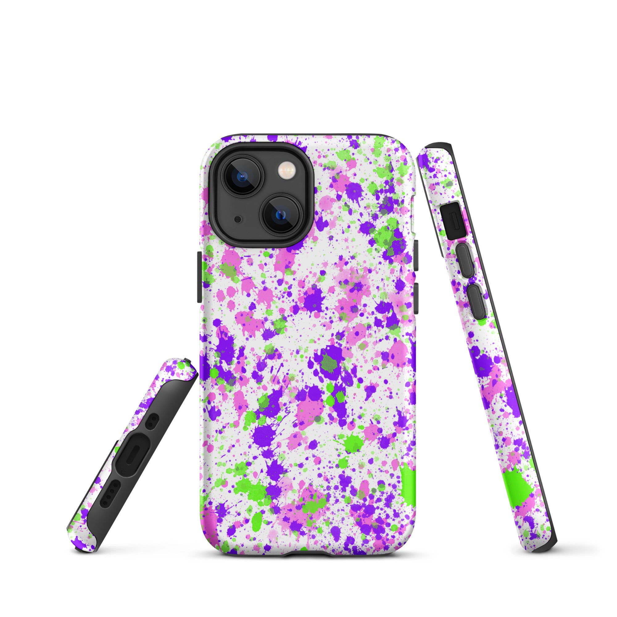 Tough Case for iPhone® Paint Splatter Purple