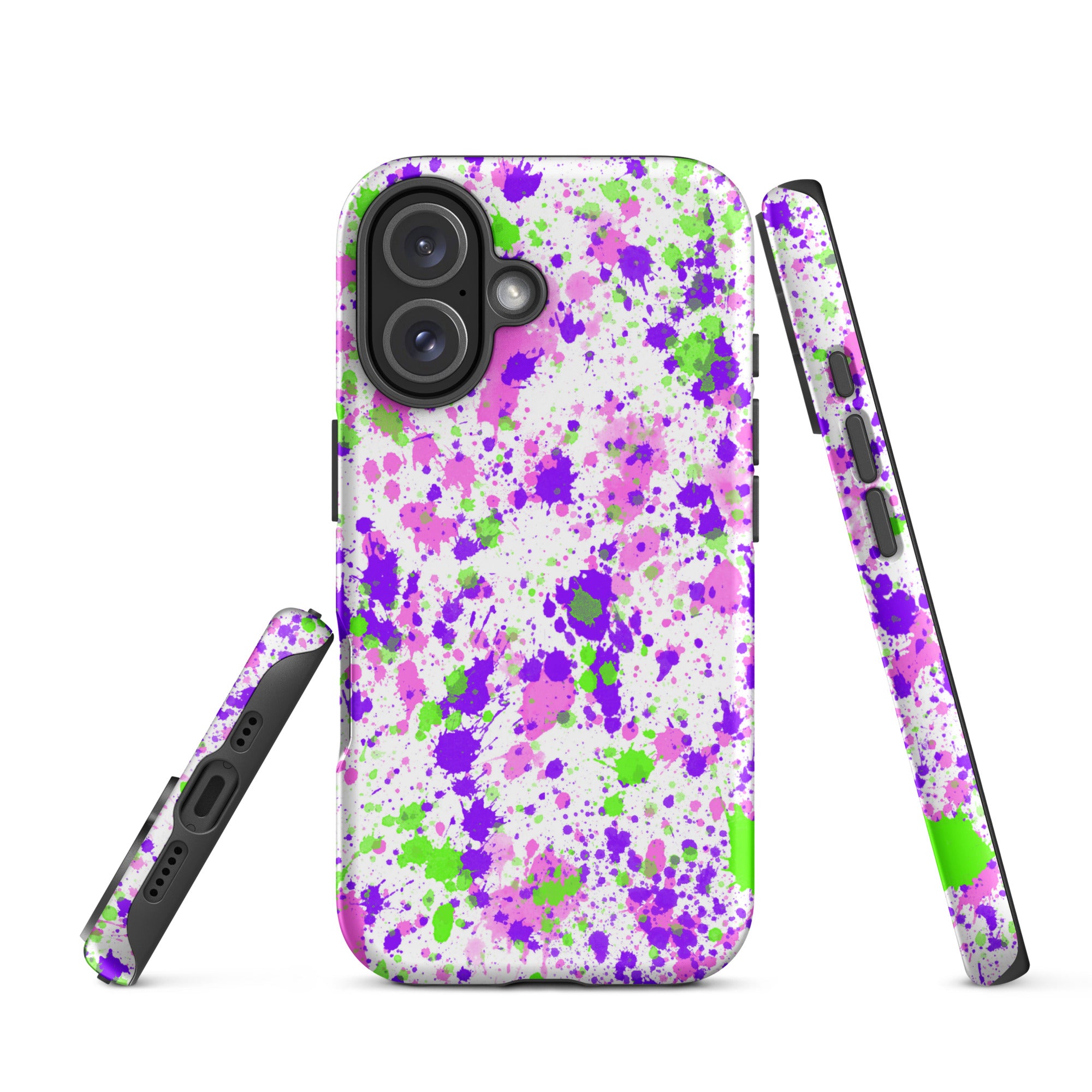 Tough Case for iPhone® Paint Splatter Purple