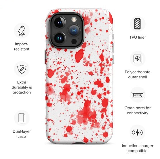 Tough Case for iPhone® Paint Splatter Red