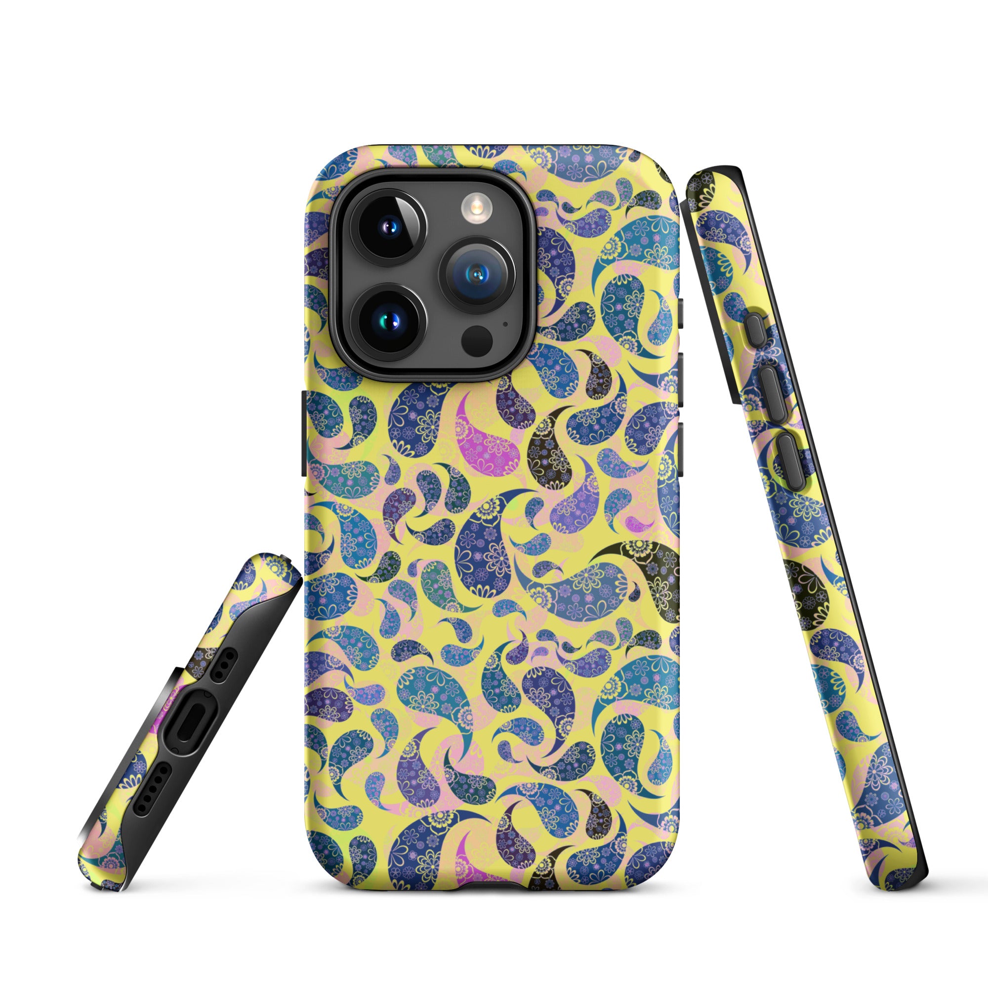 Tough Case for iPhone® Paisley Dark Yellow