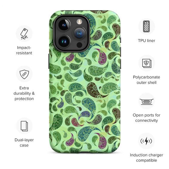 Tough Case for iPhone® Paisley Green