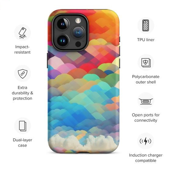 Tough Case for iPhone® Rainbow Cloud Pattern II