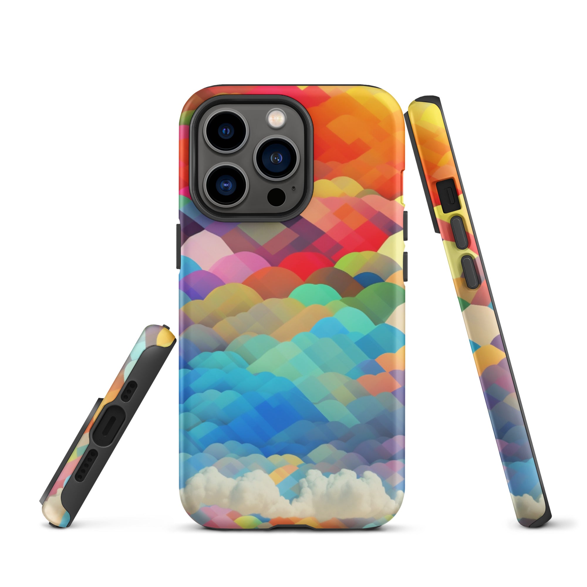 Tough Case for iPhone® Rainbow Cloud Pattern II