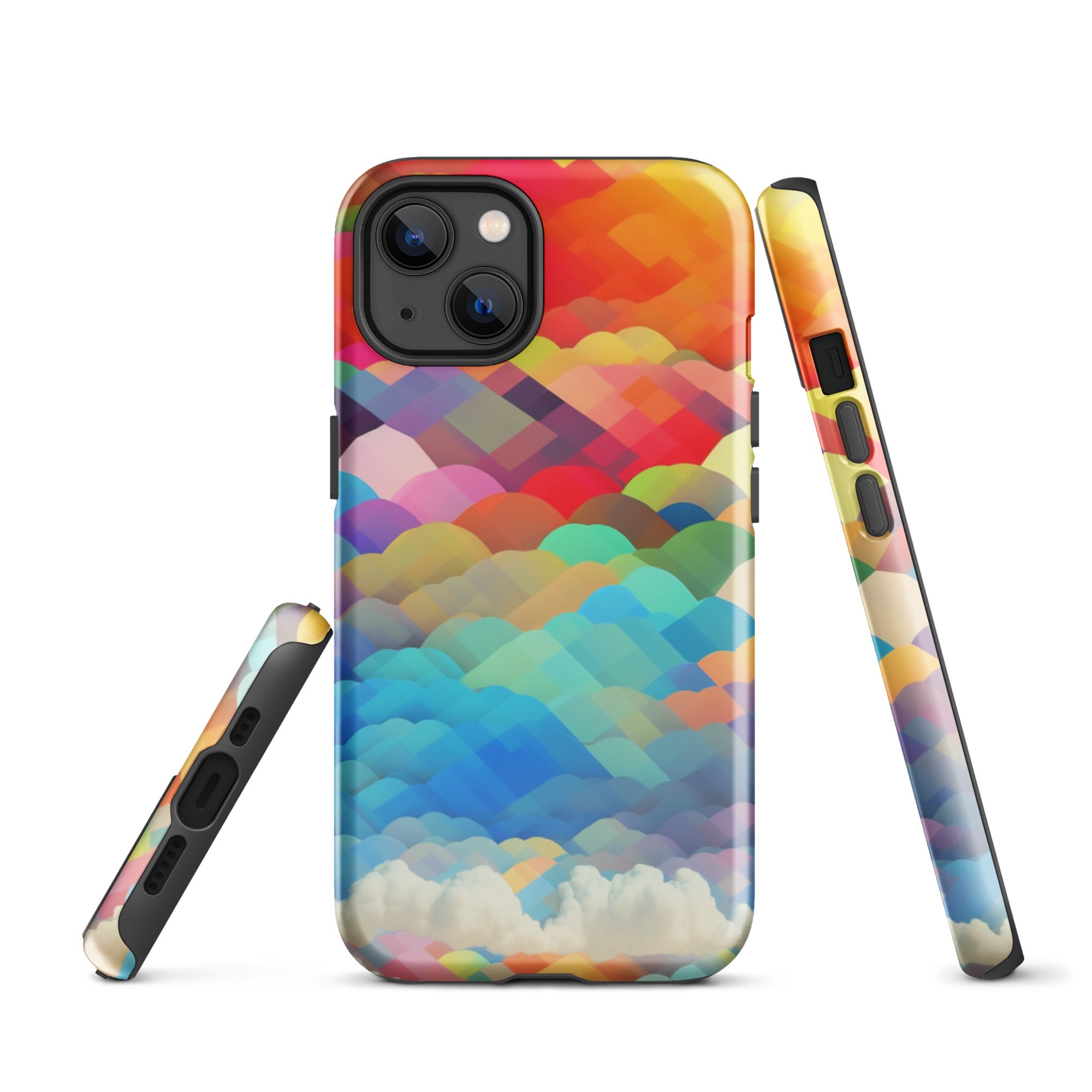 Tough Case for iPhone® Rainbow Cloud Pattern II