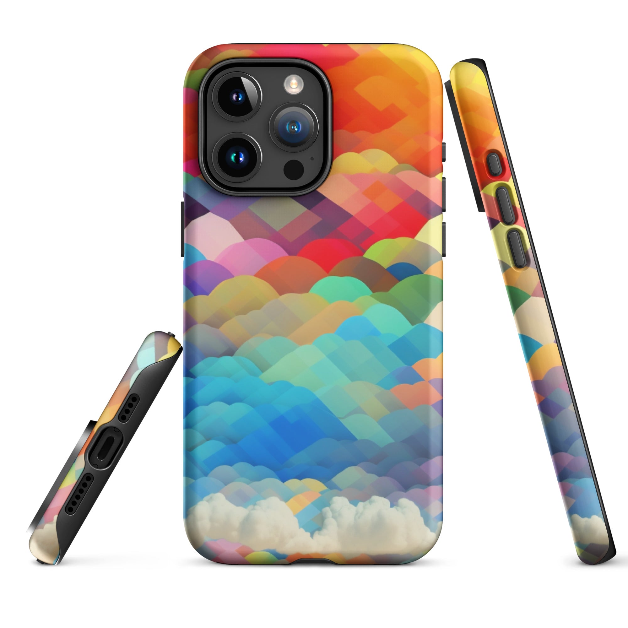 Tough Case for iPhone® Rainbow Cloud Pattern II