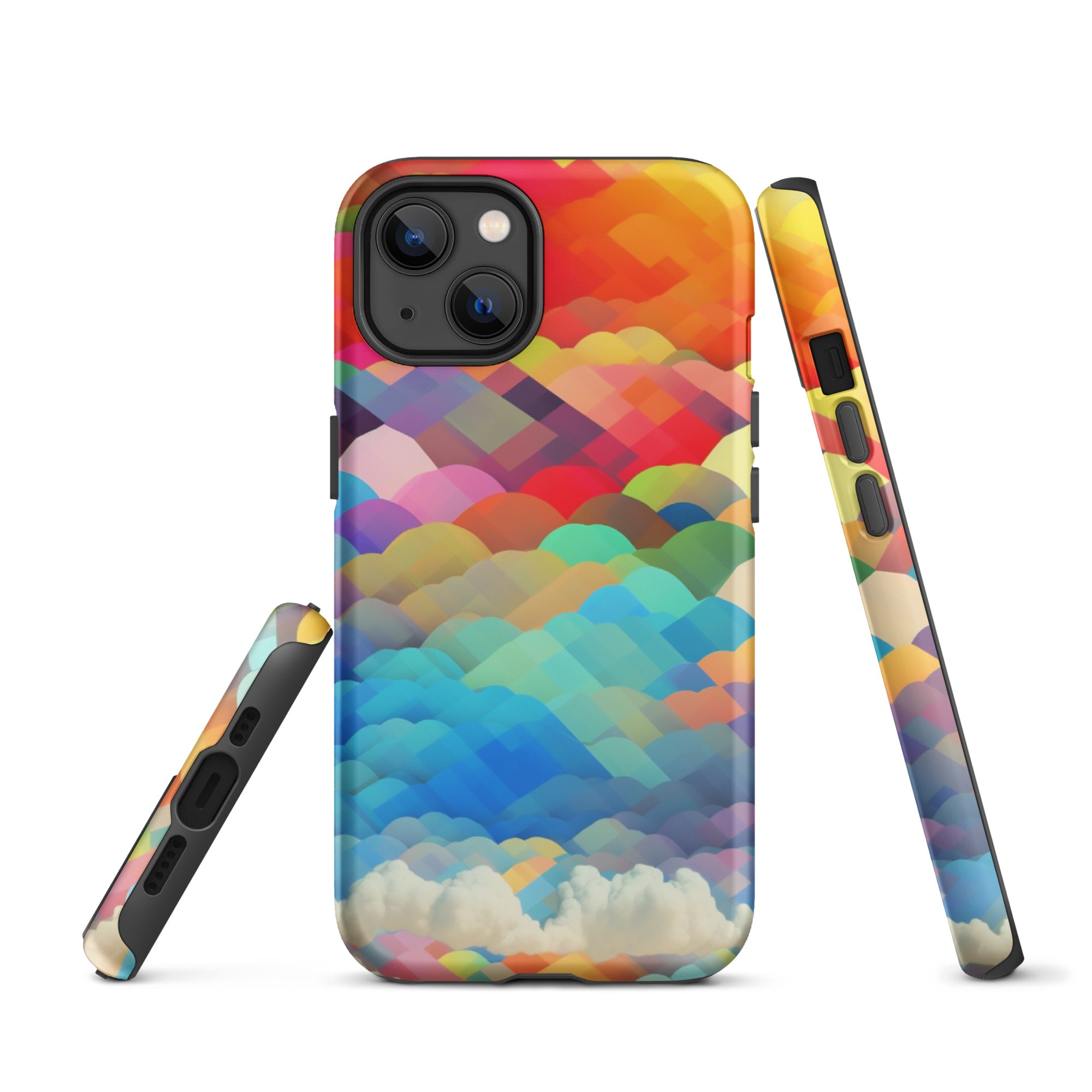 Tough Case for iPhone® Rainbow Cloud Pattern II