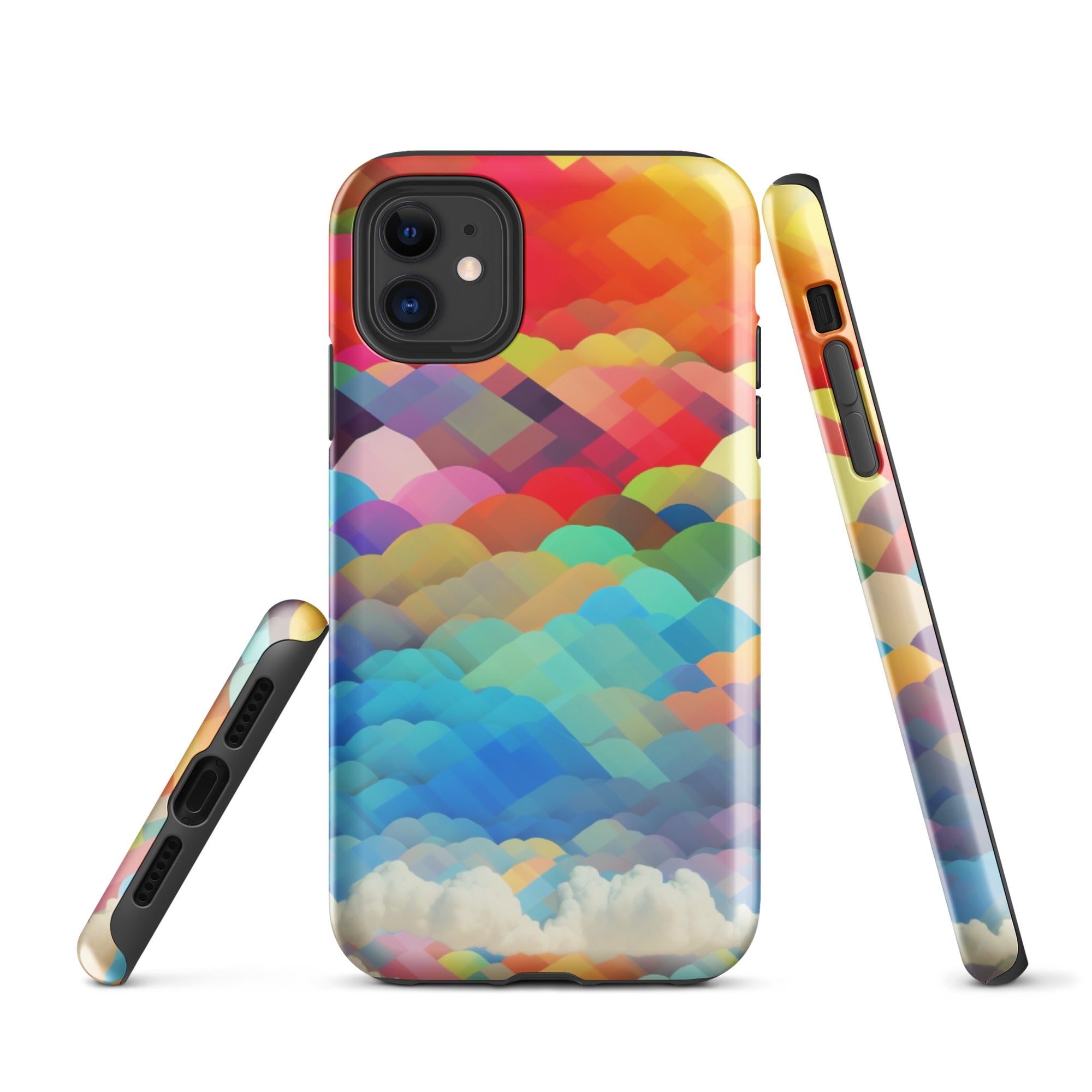 Tough Case for iPhone® Rainbow Cloud Pattern II