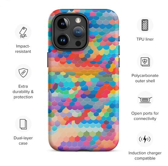 Tough Case for iPhone® Rainbow Cloud Pattern III
