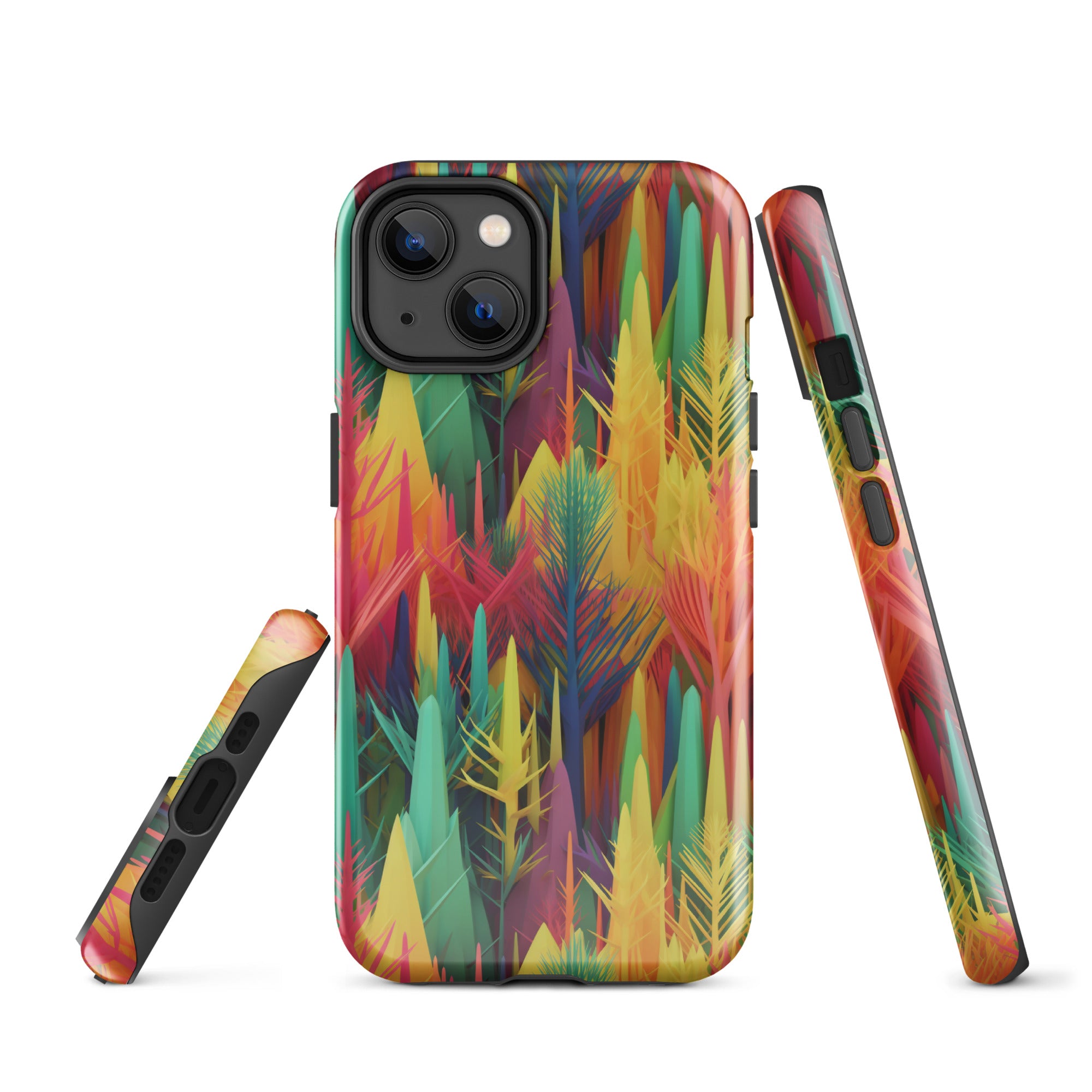 Tough Case for iPhone® Rainbow Forest Pattern I