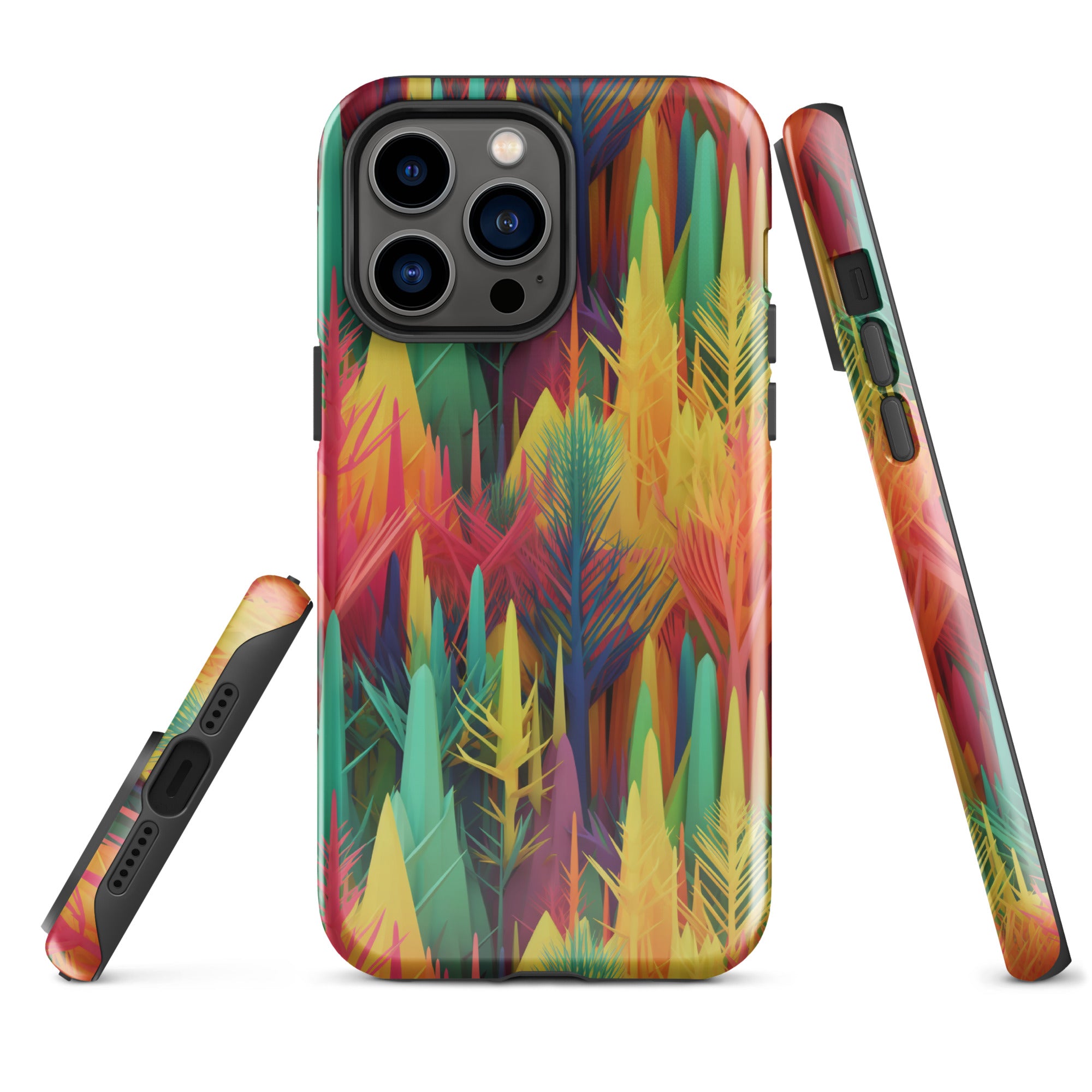 Tough Case for iPhone® Rainbow Forest Pattern I