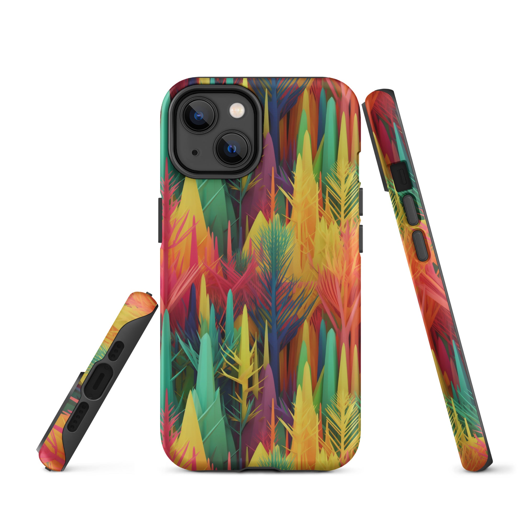 Tough Case for iPhone® Rainbow Forest Pattern I
