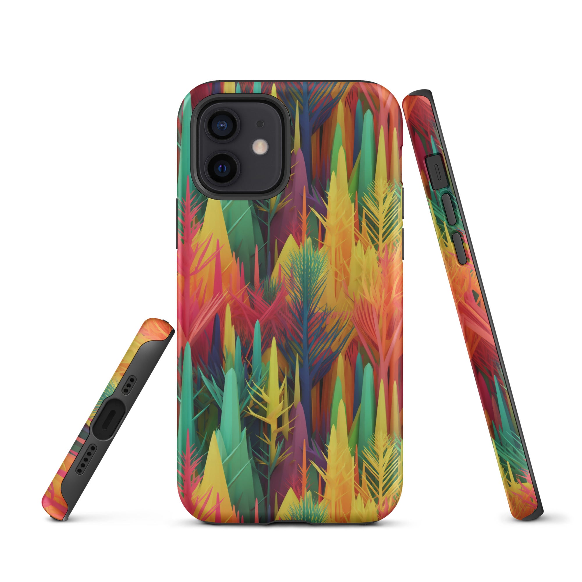 Tough Case for iPhone® Rainbow Forest Pattern I