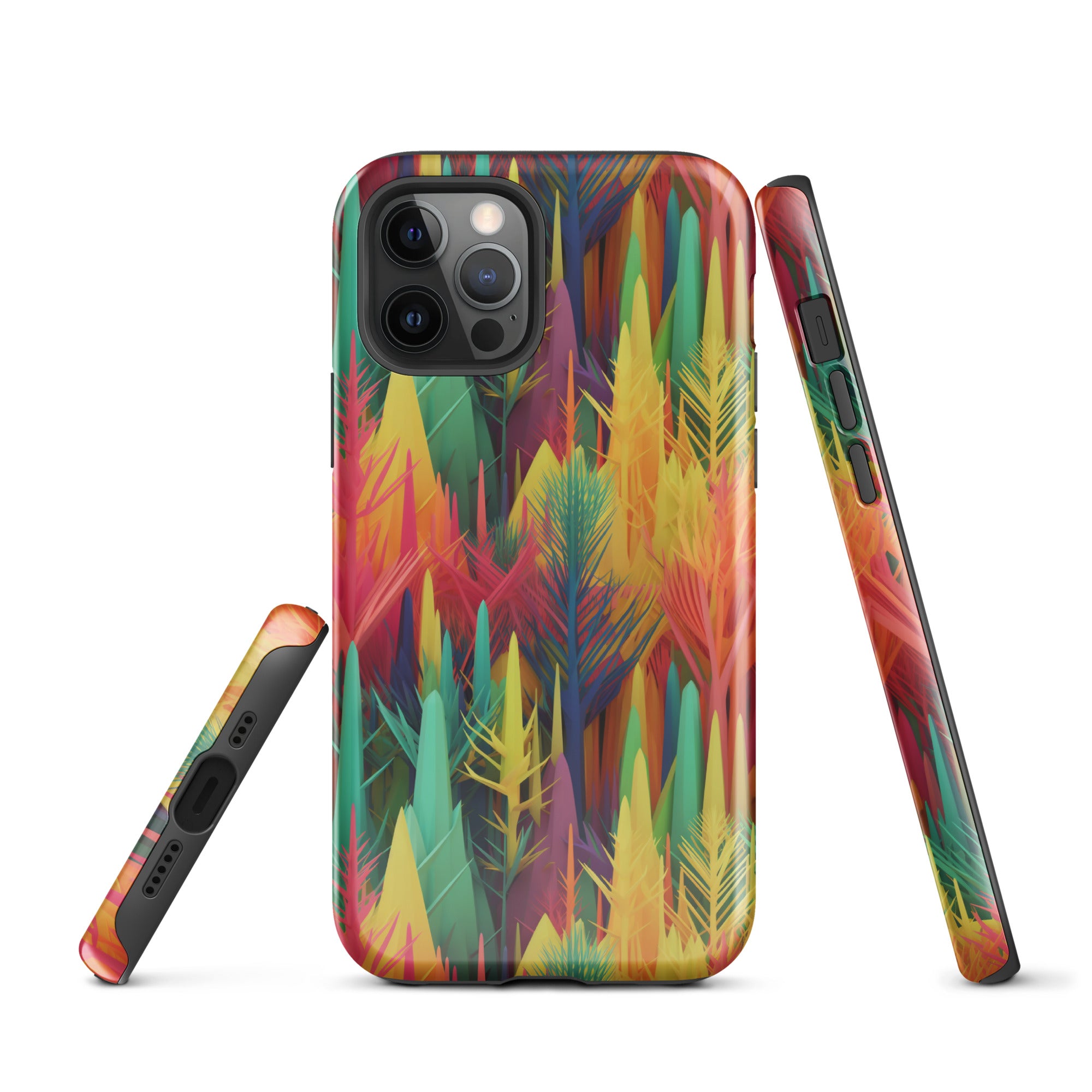 Tough Case for iPhone® Rainbow Forest Pattern I