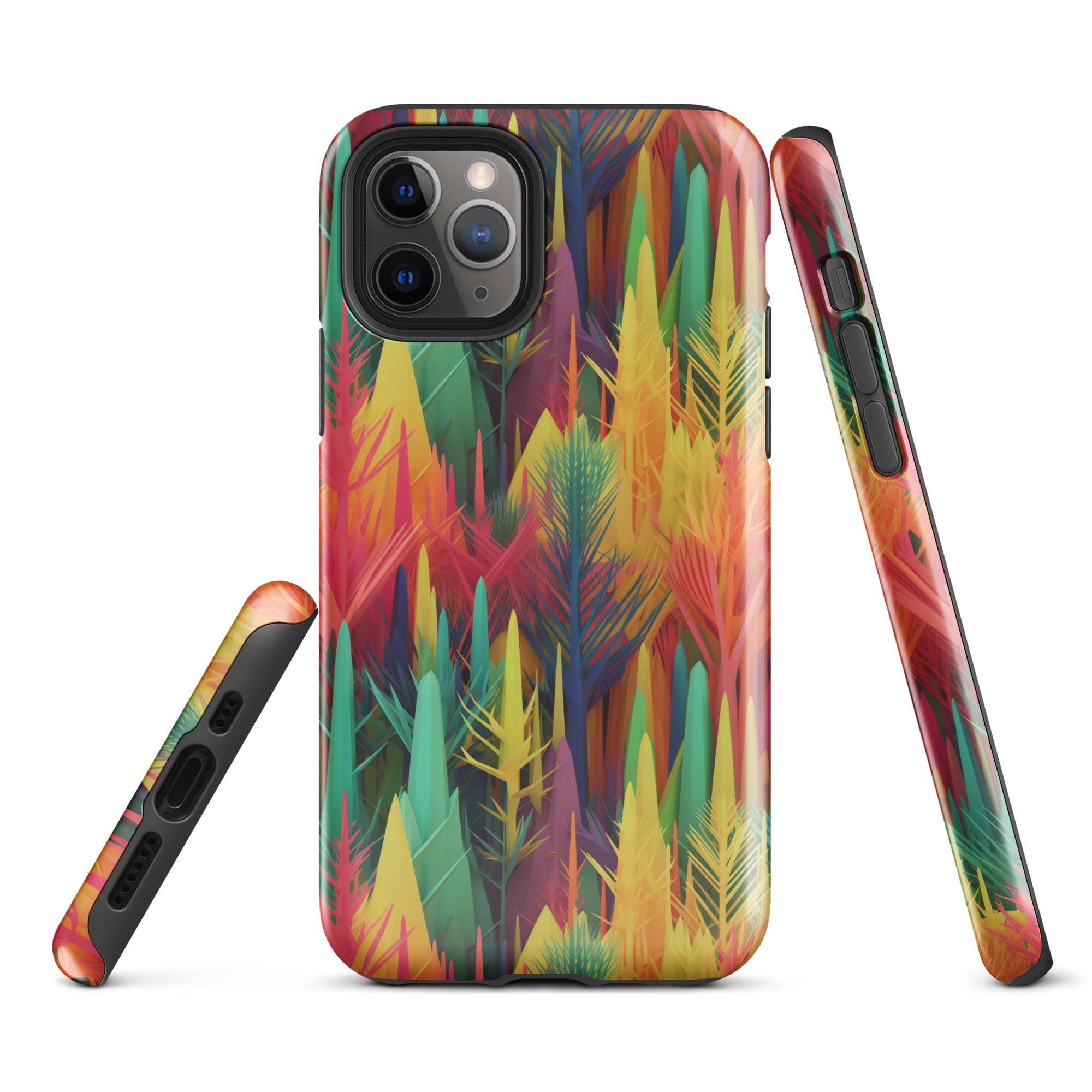 Tough Case for iPhone® Rainbow Forest Pattern I