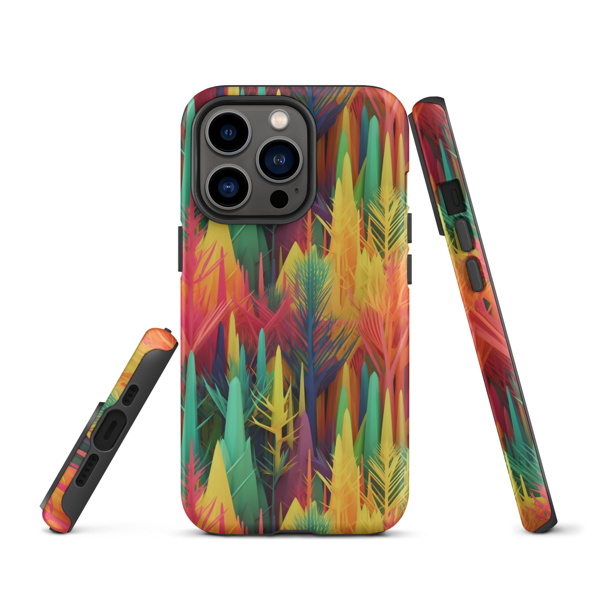 Tough Case for iPhone® Rainbow Forest Pattern I