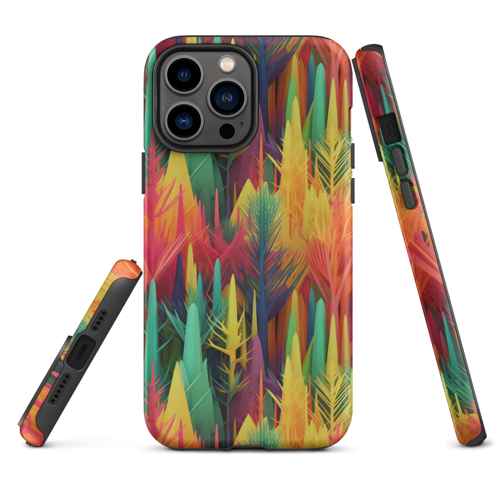 Tough Case for iPhone® Rainbow Forest Pattern I