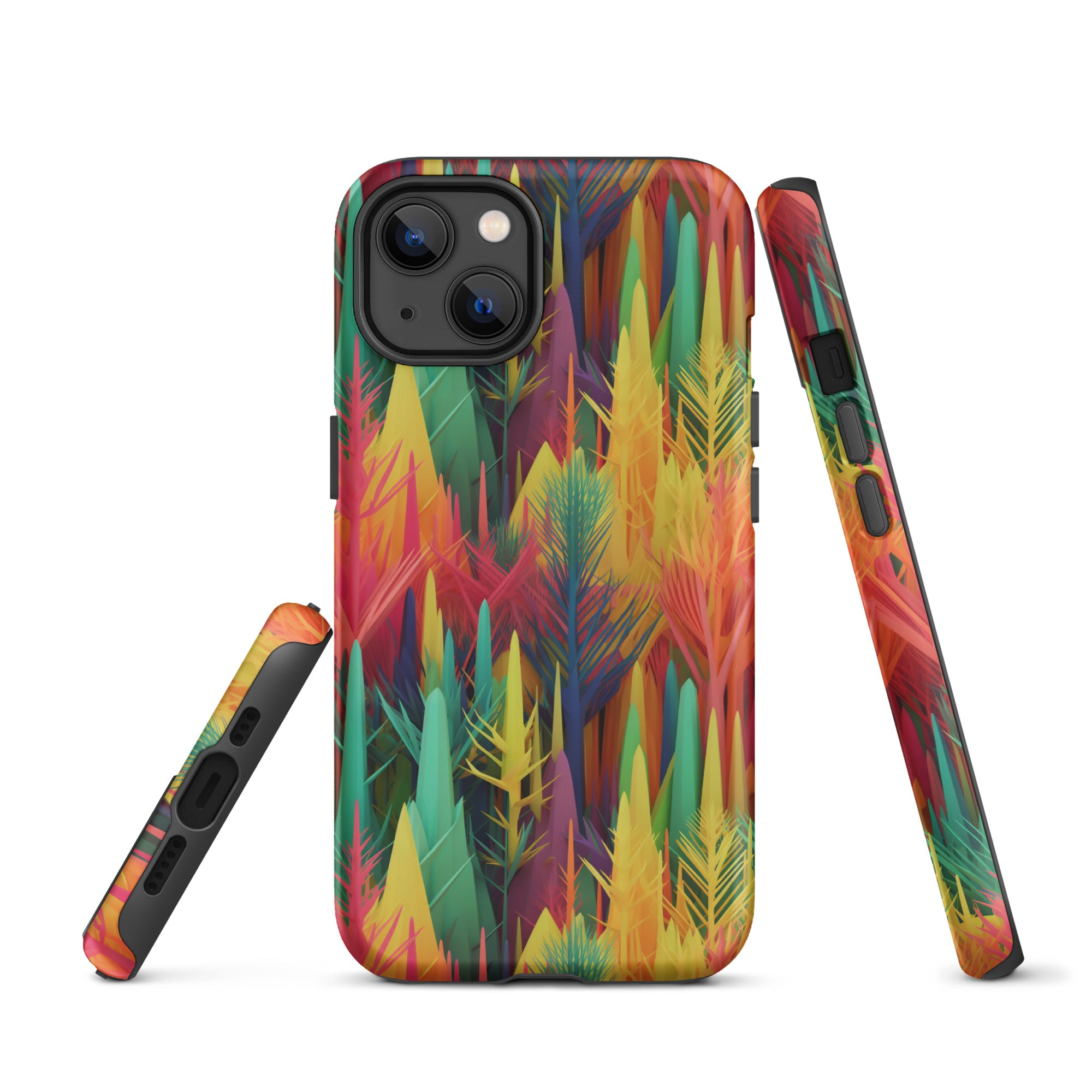 Tough Case for iPhone® Rainbow Forest Pattern I