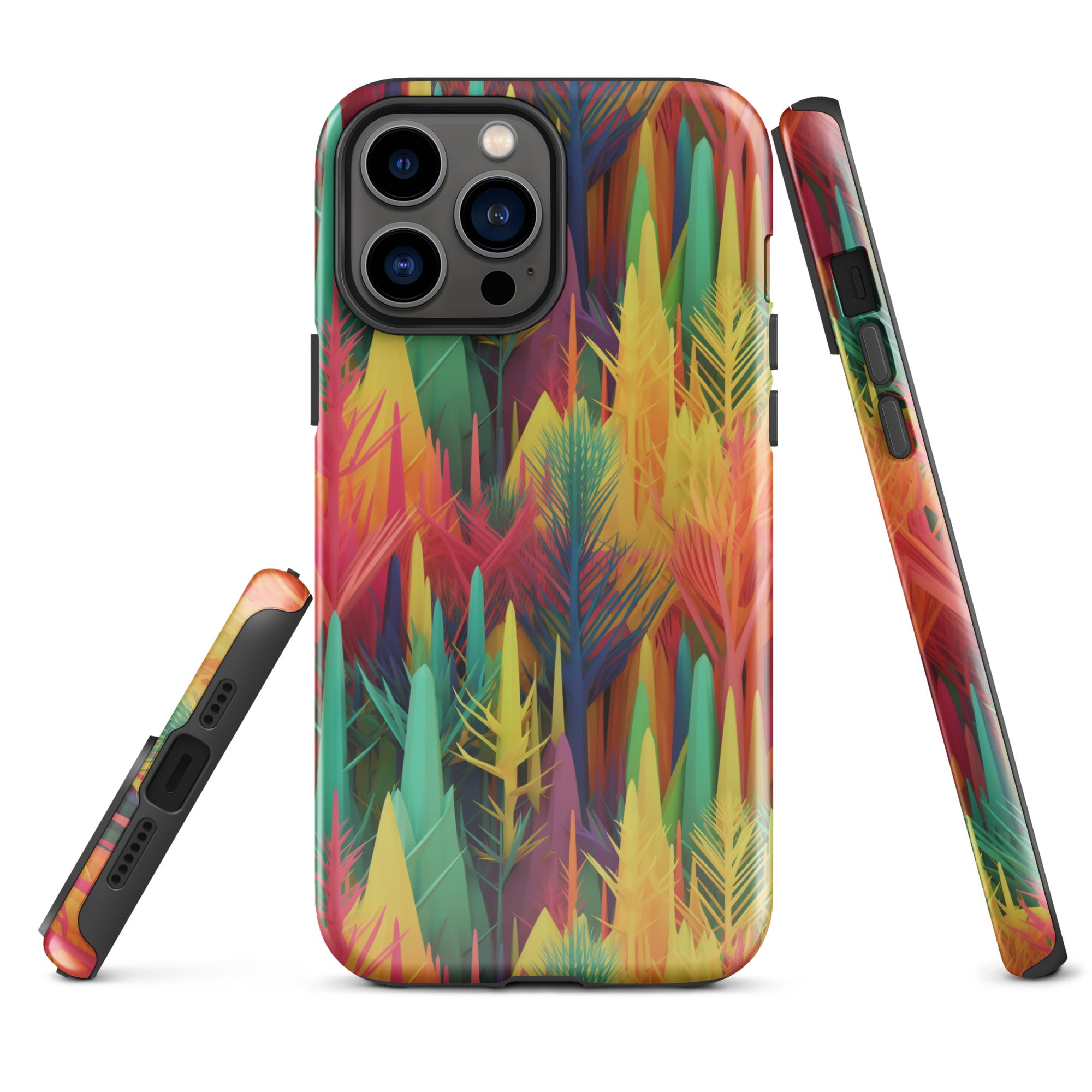 Tough Case for iPhone® Rainbow Forest Pattern I