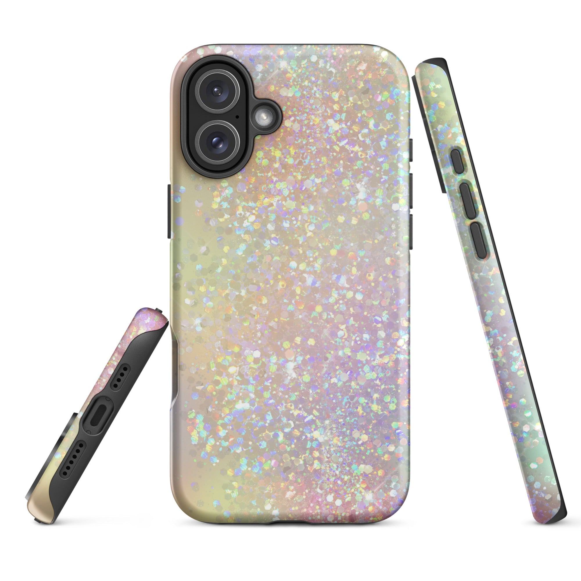 Tough Case for iPhone® Rainbow Glitter Pattern I