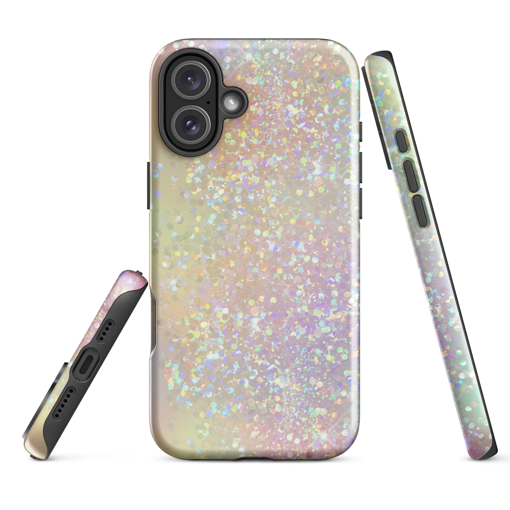 Tough Case for iPhone® Rainbow Glitter Pattern I