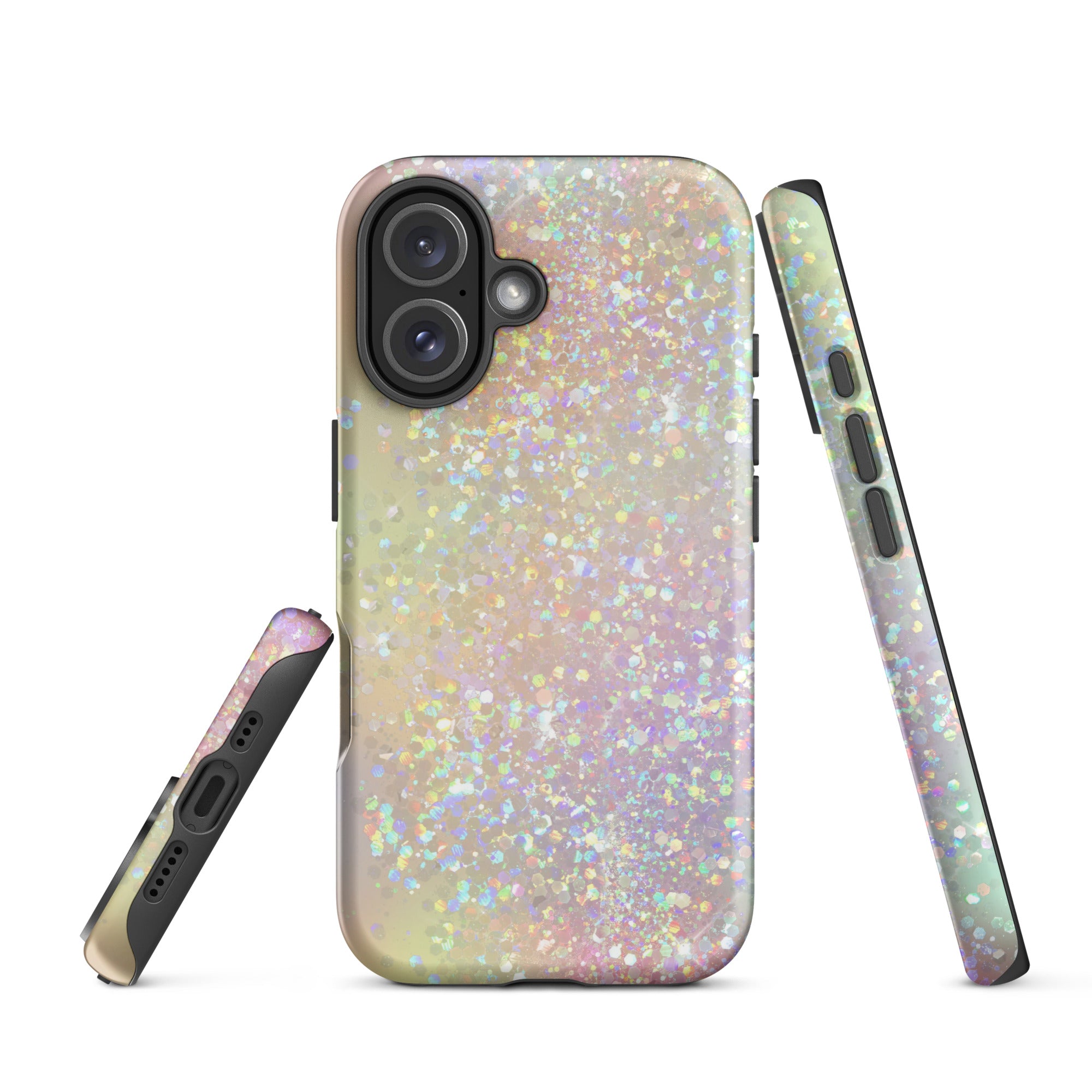 Tough Case for iPhone® Rainbow Glitter Pattern I