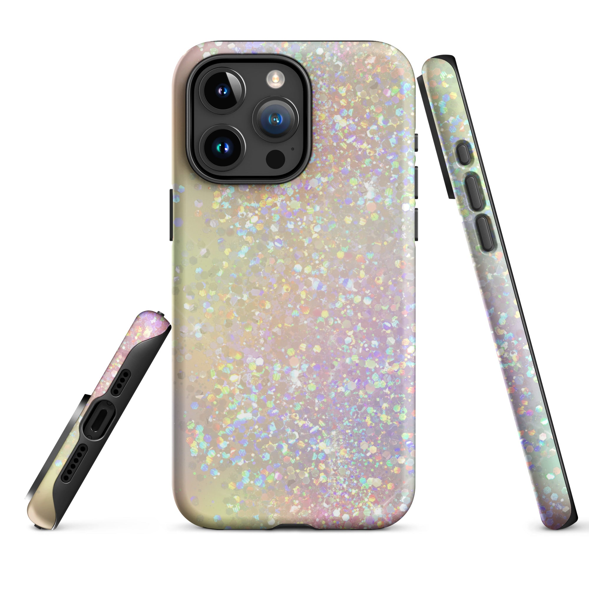 Tough Case for iPhone® Rainbow Glitter Pattern I