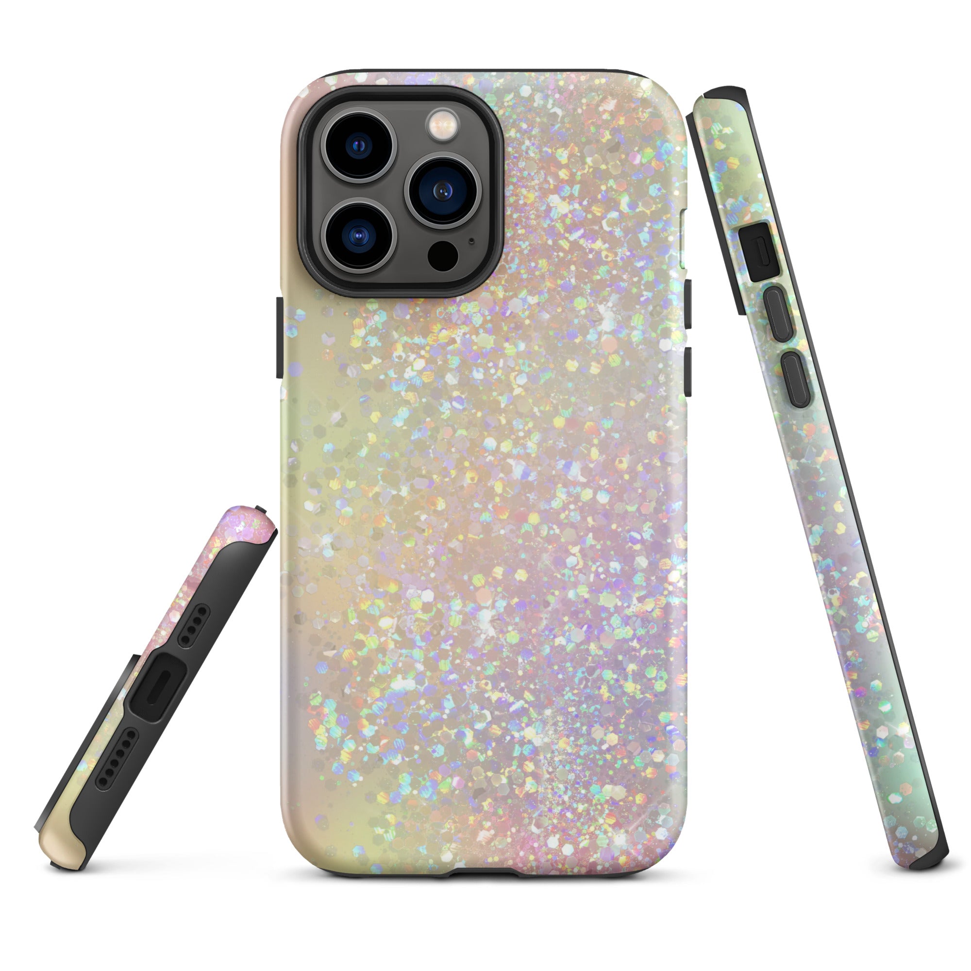 Tough Case for iPhone® Rainbow Glitter Pattern I