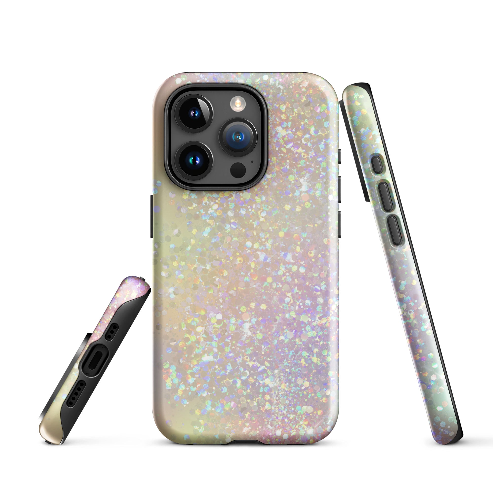 Tough Case for iPhone® Rainbow Glitter Pattern I