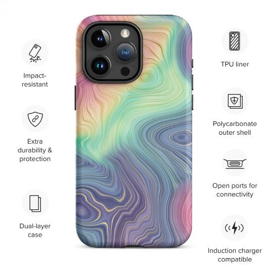 Tough Case for iPhone® Rainbow Strata Pattern I