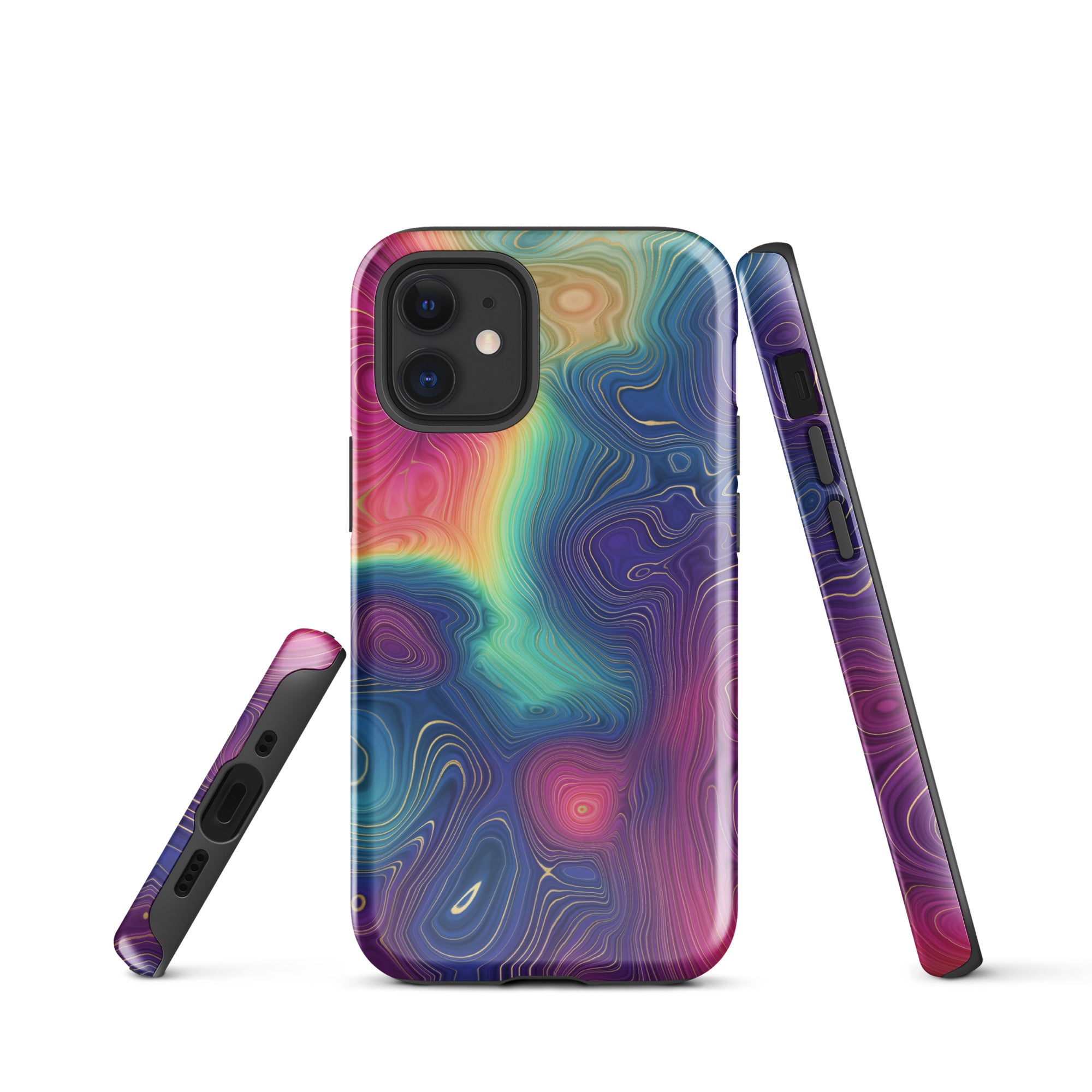 Tough Case for iPhone® Rainbow Strata Pattern III