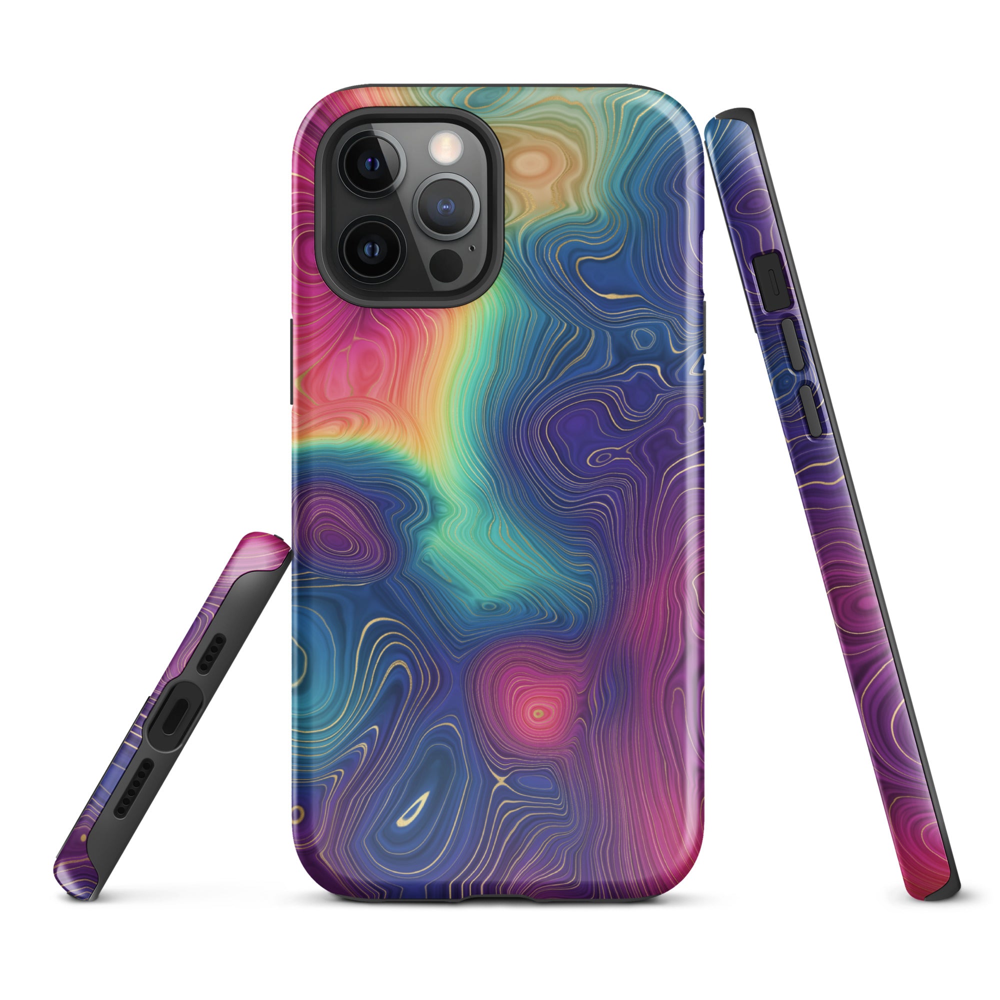 Tough Case for iPhone® Rainbow Strata Pattern III