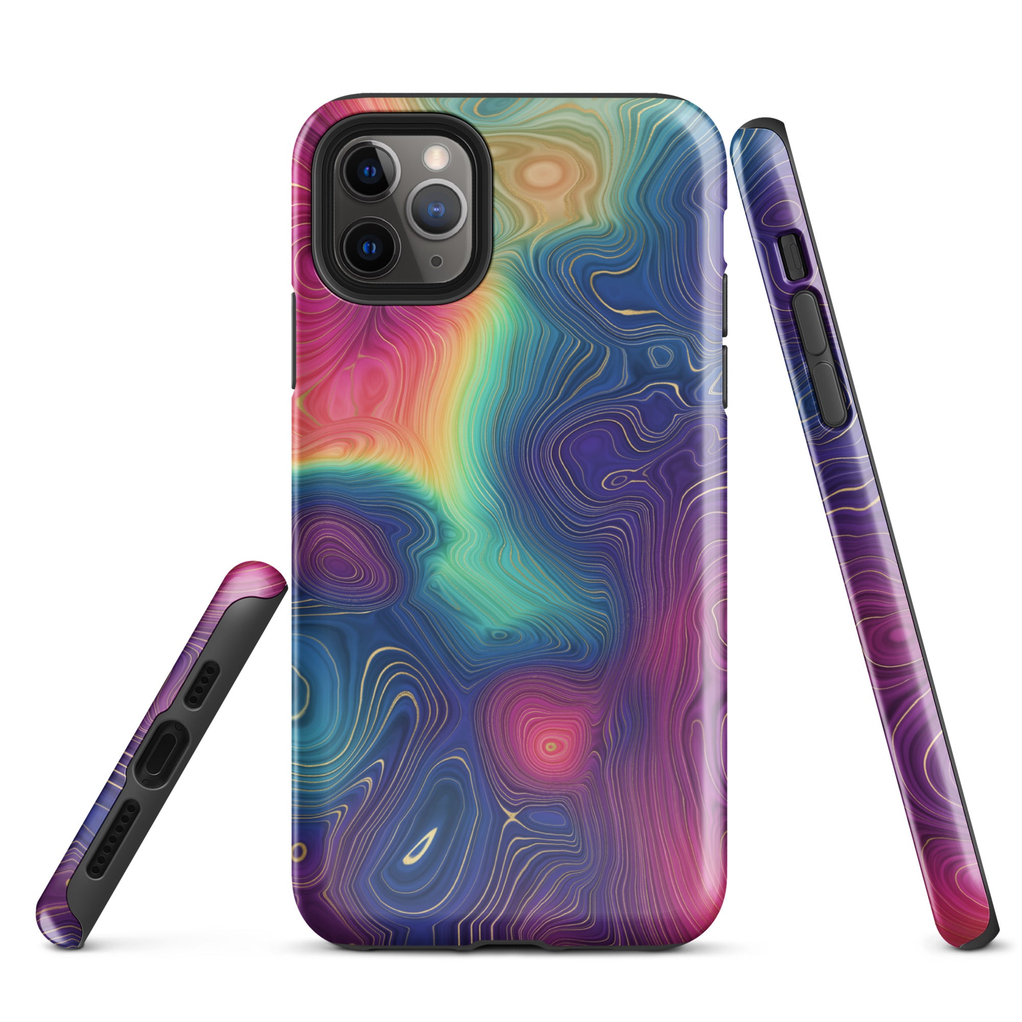 Tough Case for iPhone® Rainbow Strata Pattern III