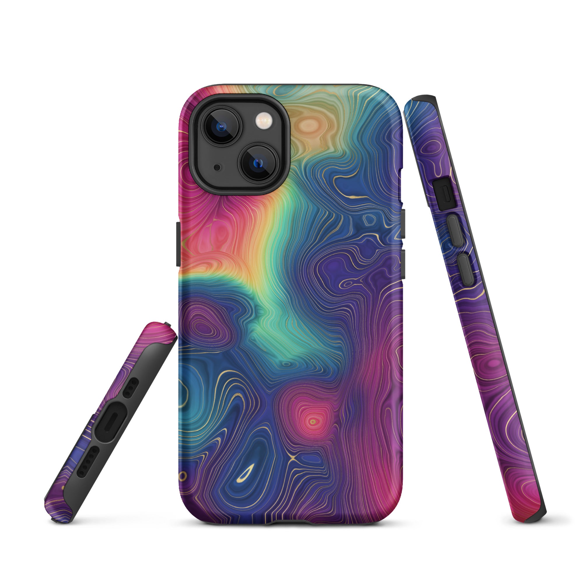 Tough Case for iPhone® Rainbow Strata Pattern III