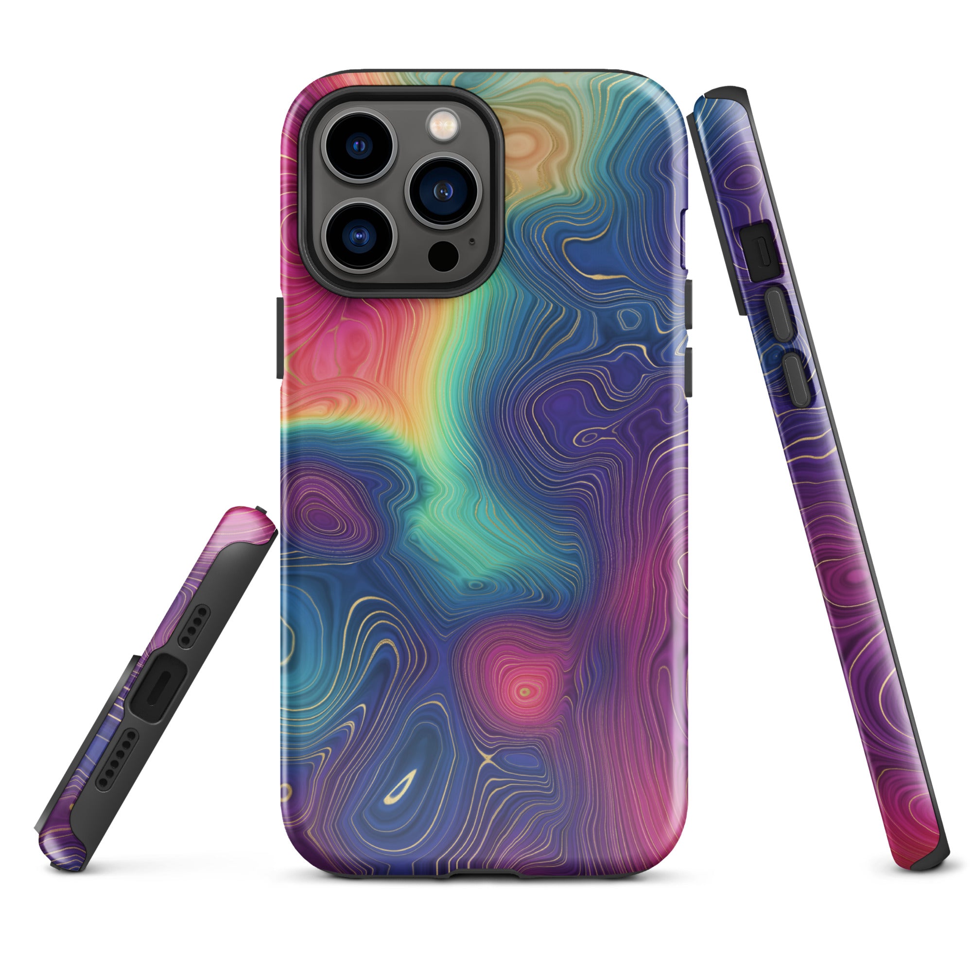 Tough Case for iPhone® Rainbow Strata Pattern III