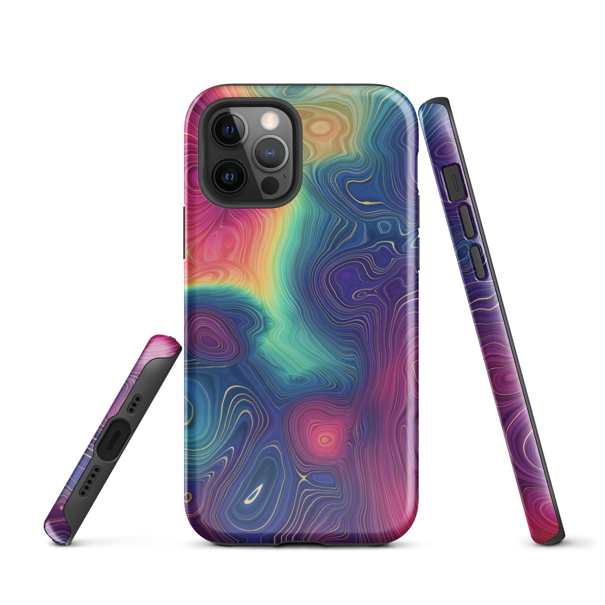 Tough Case for iPhone® Rainbow Strata Pattern III