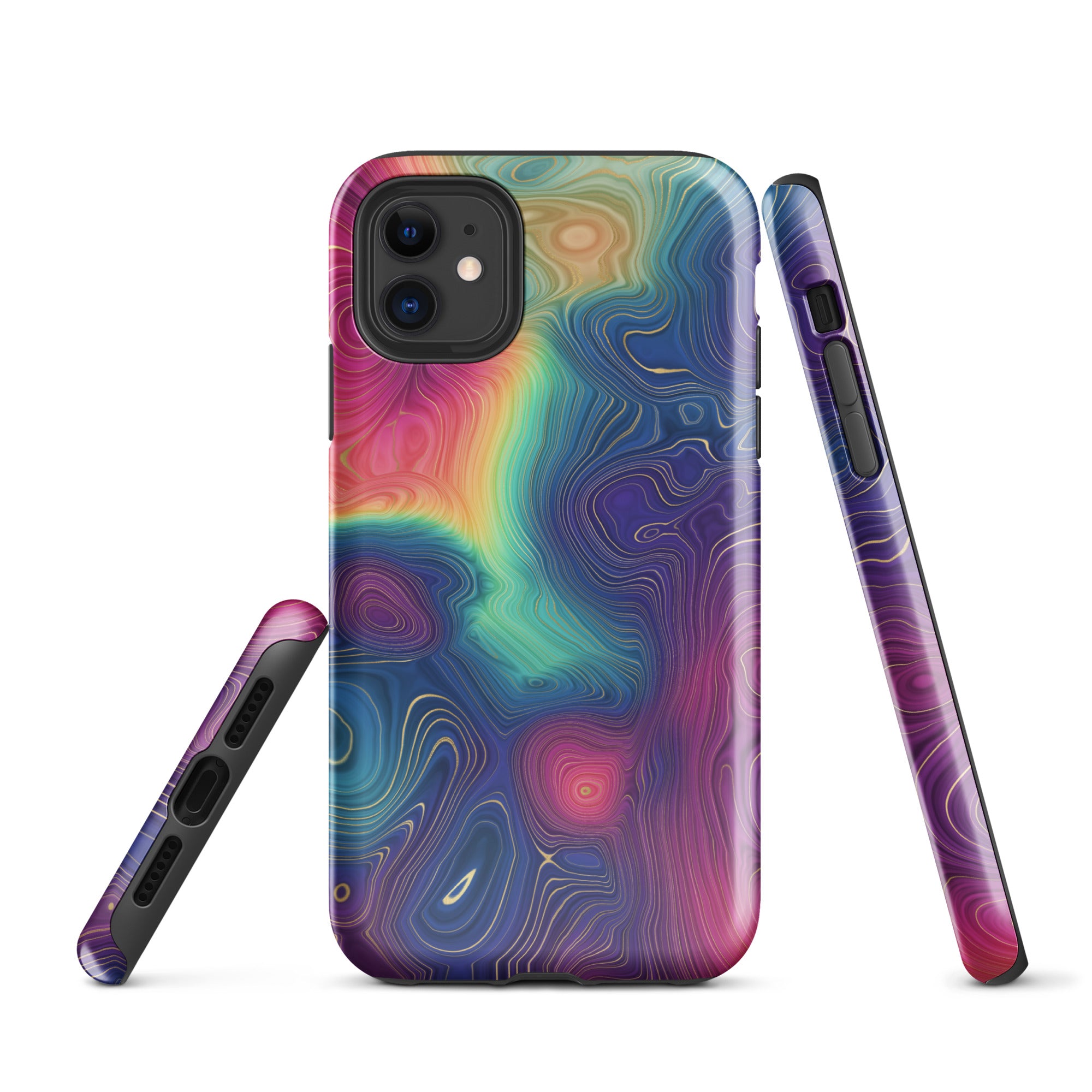 Tough Case for iPhone® Rainbow Strata Pattern III