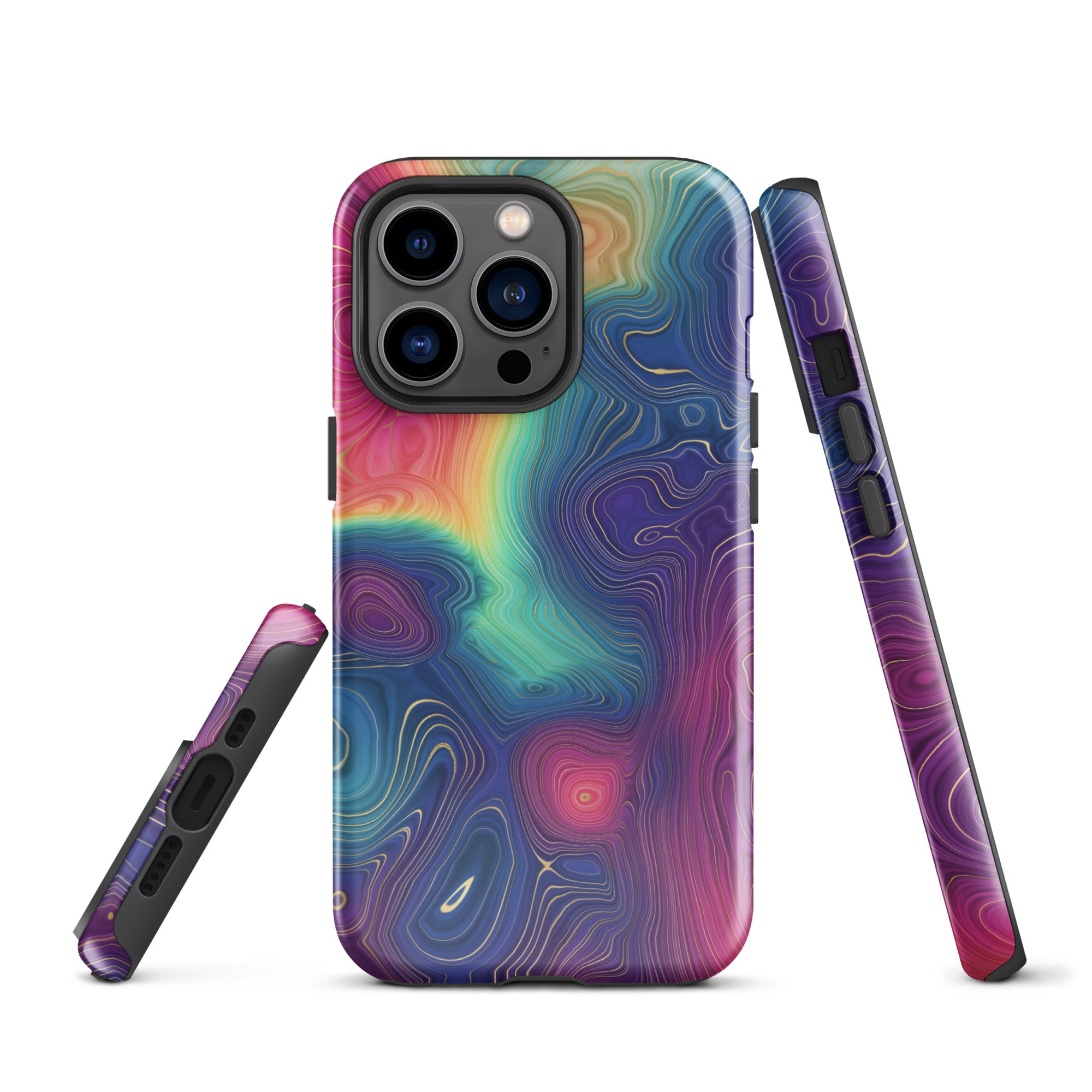 Tough Case for iPhone® Rainbow Strata Pattern III